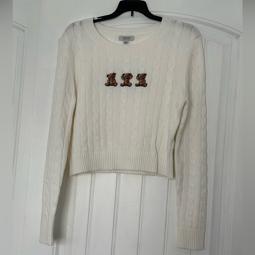Cream Teddy Cropped Sweater
